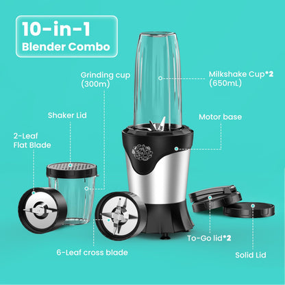 Smoothie Blender 1100W Portable Personal Blender for Shakes and Smoothies Wit...